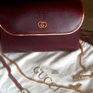 Burgundy leather gucci purse